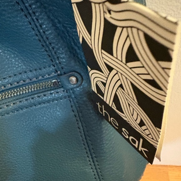 NWT The Sak Teal Leather Shoulder Bag - Picture 3 of 4